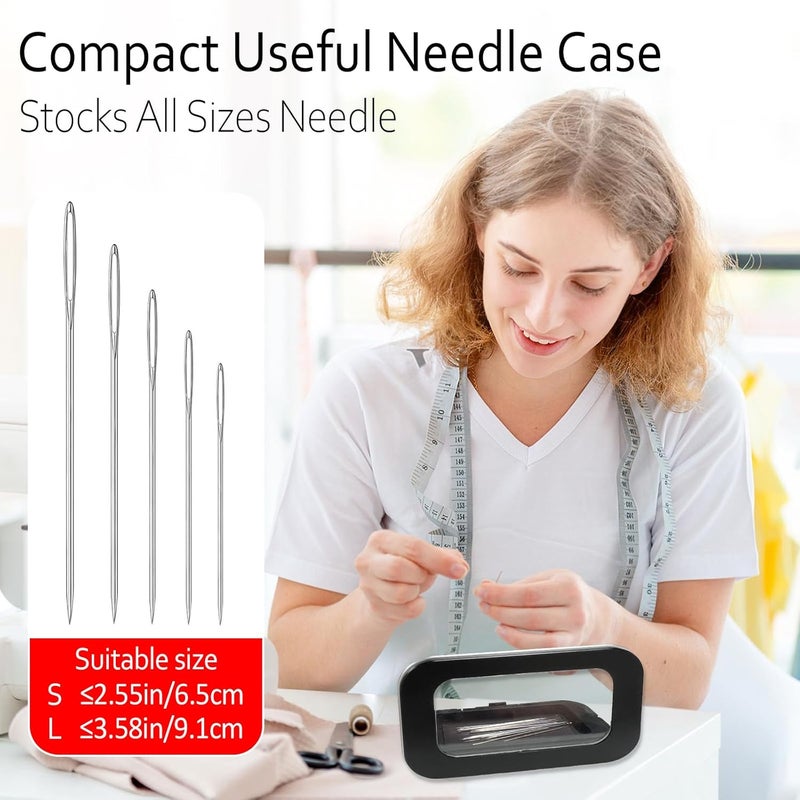 FJW Store Magnetic Needle Holder Case with Clear Acrylic Lid - Strong Sewing Pin Storage Case - Secure & Visible Needle Keeper for Sewing, Quilting, Crafts Large - Image 3